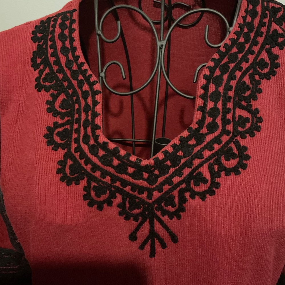 VINTAGE Unknown Brand Embroidered Dress size L/XL - Picture 9 of 16